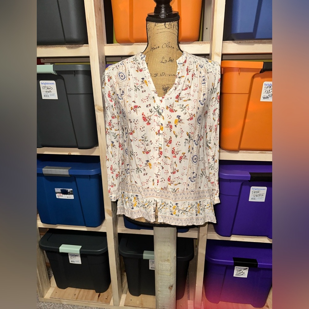 🌸🌼LUCKY BRAND Floral Print Women's Top - Picture 2 of 10